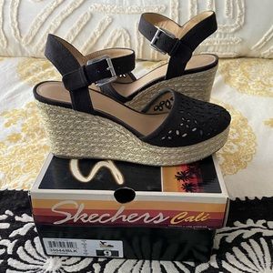 Black Skechers Wedges
